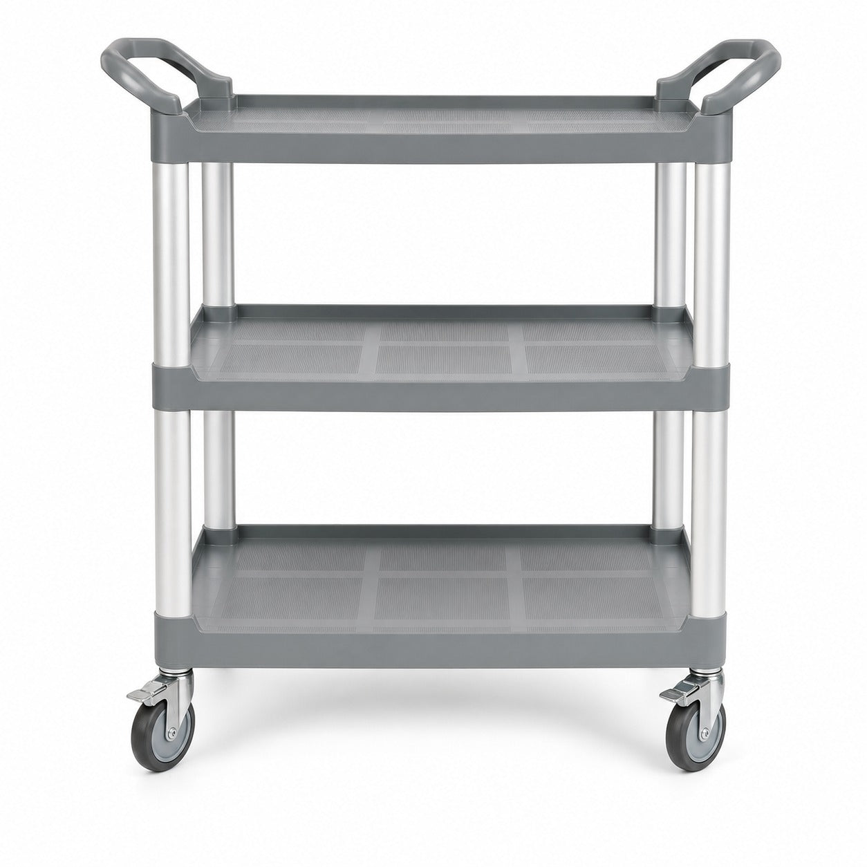 Commercial three-tier multi-purpose utility cart Onyx Black — heavy-duty service trolley with aluminium frame Australia