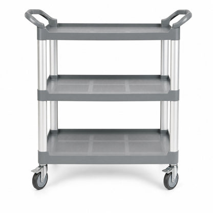 Commercial three-tier multi-purpose utility cart Onyx Black — heavy-duty service trolley with aluminium frame Australia
