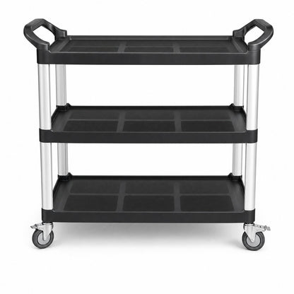 Commercial three-tier multi-purpose utility cart Graphite Grey — heavy-duty service trolley with aluminium frame Australia