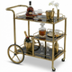 Sovereign bar cart — black and gold two-tier drinks trolley, modern glamour, Australia