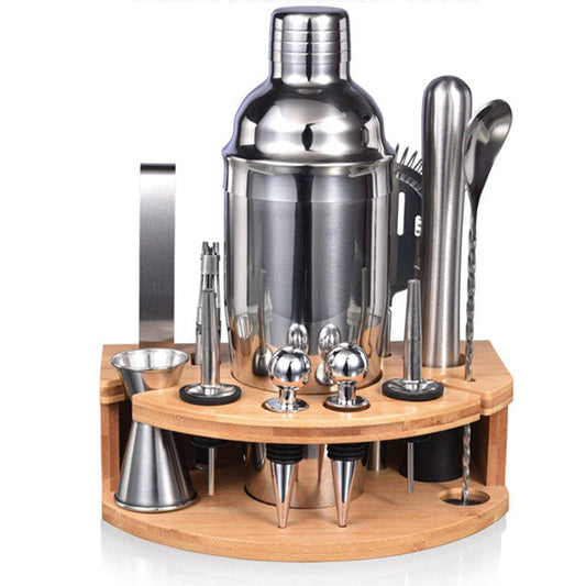 The Mixologist 12-Piece Bartender Kit with Bamboo Stand