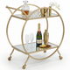 The Orion gold circle bar cart — round gold bar trolley Australia, outdoor and indoor entertaining
