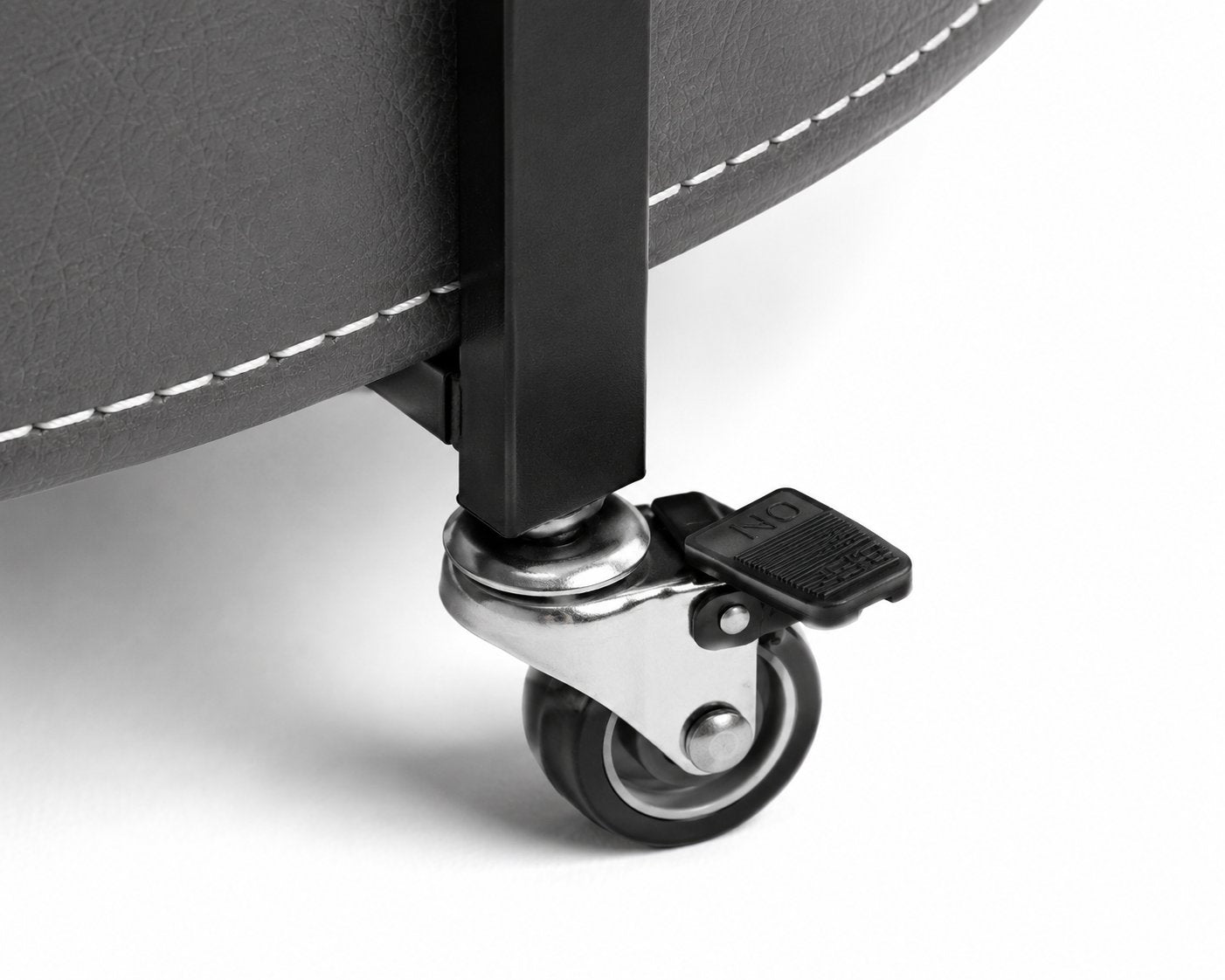 Le Provence Iron & Leather Side Trolley in Onyx Black — matte black finish with leather shelves Australia