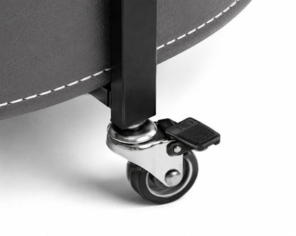 Le Provence Iron & Leather Side Trolley in Onyx Black — matte black finish with leather shelves Australia