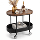 Le Provence iron and leather side trolley — rustic French-inspired bar cart Australia