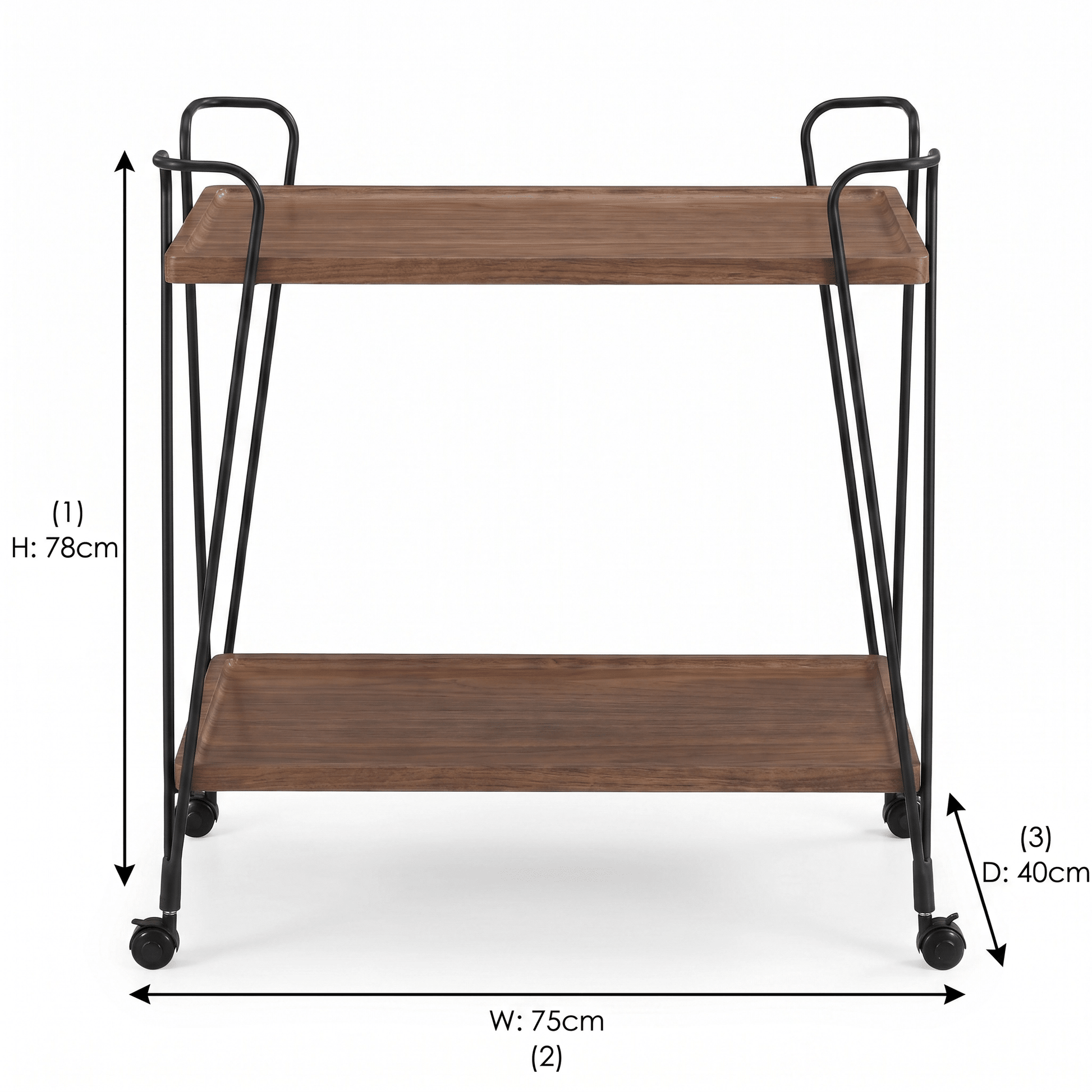 The Ascot Vale serving cart styled with cocktails — retro bar cart Australia