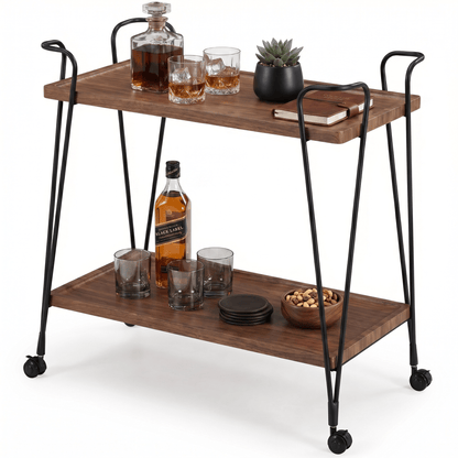 The Ascot Vale retro trolley in outdoor setting — alfresco bar cart Australia