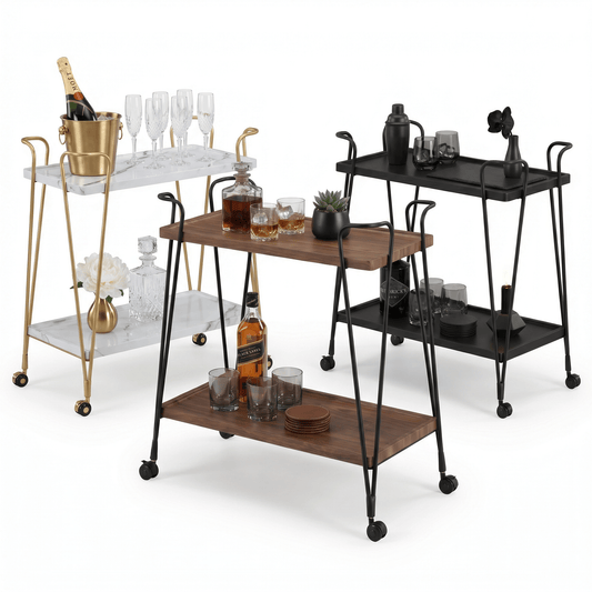 The Ascot Vale Two - Tier Retro Serving Cart - Royal Bar Carts