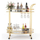 The Aurelia gold oval bar cart — champagne gold two-tier bar trolley Australia