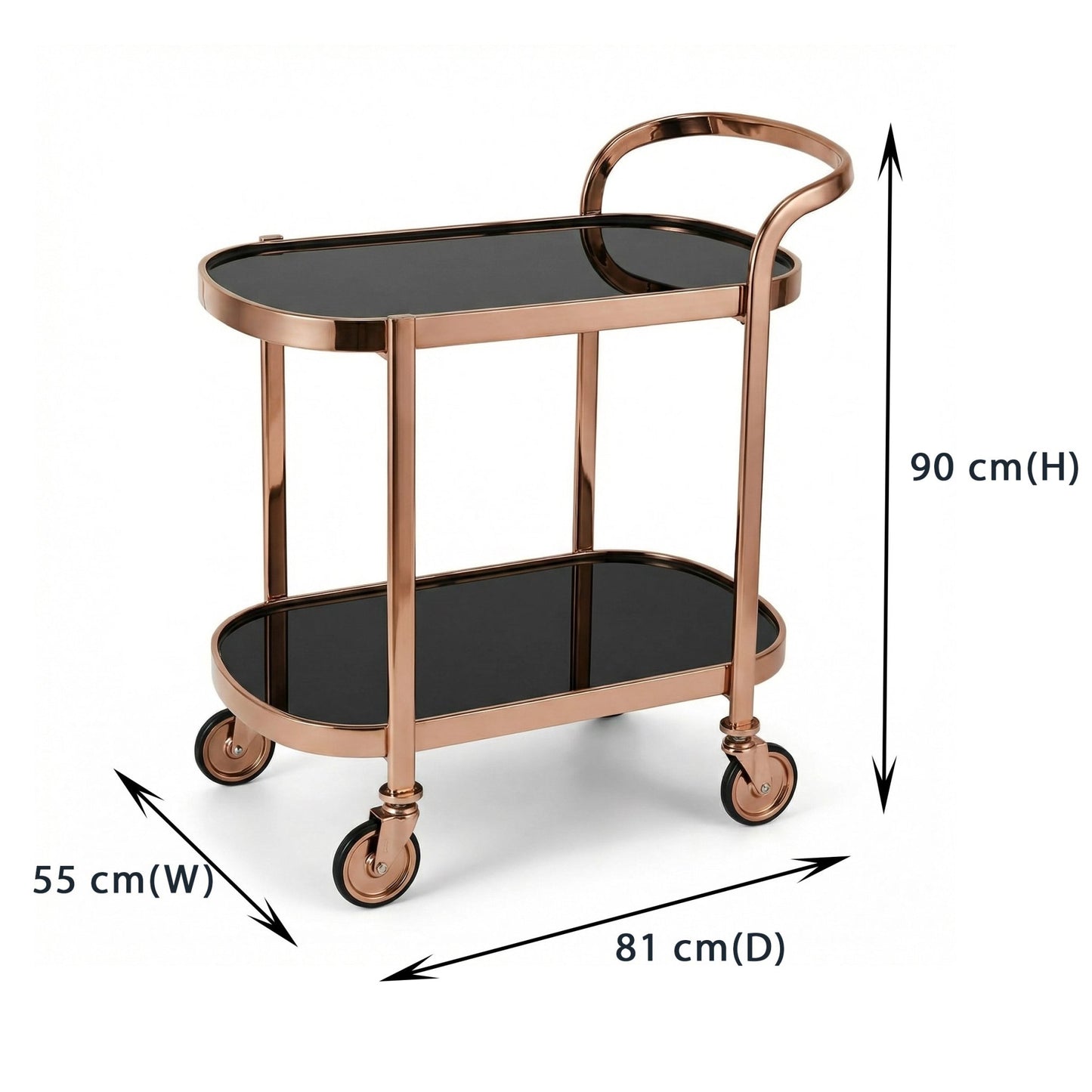 The Collins two-tier cart in home bar setting — premium drinks trolley Australia