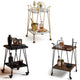 The Double Bay two-tier retro iron trolley — vintage black or Walnut or White bar cart Australia