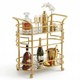 The Gatsby Art Deco drinks trolley — gold spoke-wheel bar cart Australia, 1920s glamour
