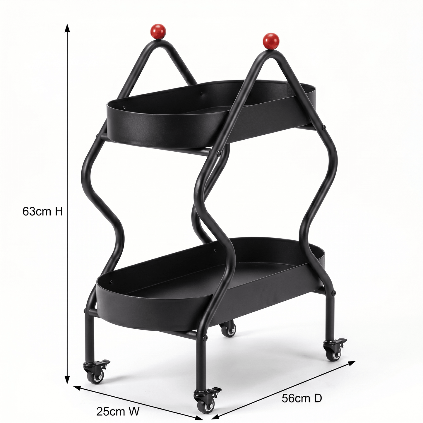The Glebe artisan iron side cart — handcrafted black iron bar trolley Australia