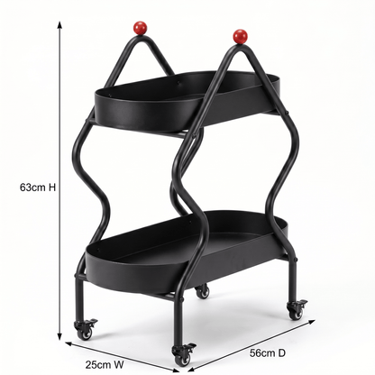The Glebe artisan iron side cart — handcrafted black iron bar trolley Australia