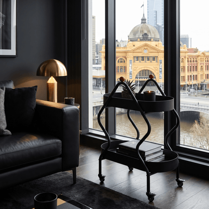 The Glebe iron side cart with drinks display — artisan bar cart Australia