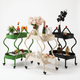 The Glebe artisan iron side cart — handcrafted black, white and green iron bar trolley Australia
