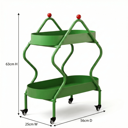 The Glebe iron cart in living room — premium artisan drinks trolley Australia