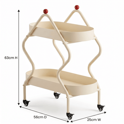 The Glebe iron cart in living room — premium artisan drinks trolley Australia