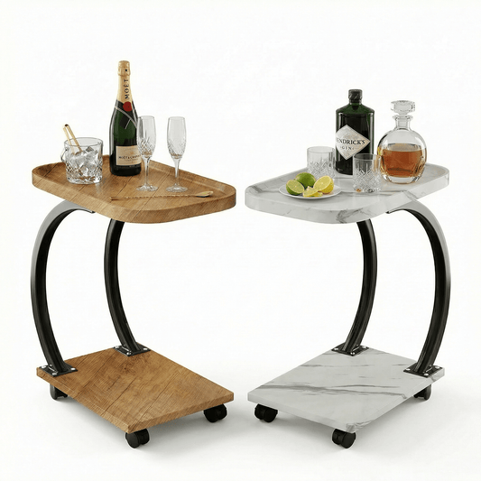 The Noosa Curved Metal Sofa Table - Royal Bar Carts