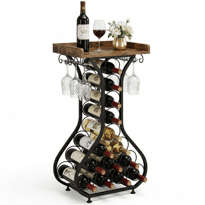 Paddington Wine Tower by Royal Bar Carts – sleek black contemporary bar cart with wine storage cabinet in stylish deco design - vertical wine storage rack Australia, gold metal frame