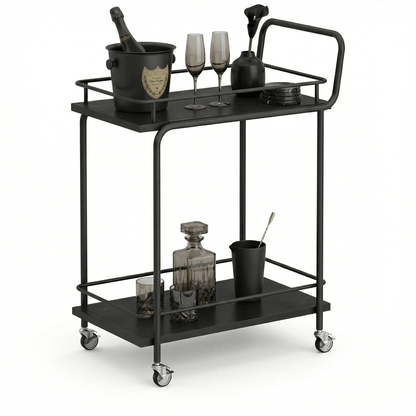 The Subiaco Nordic service trolley — Black Scandinavian bar cart Australia, minimalist design