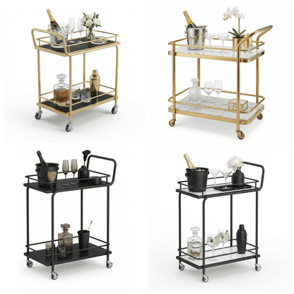 The Subiaco Nordic service trolley — white Scandinavian bar cart Australia, minimalist design