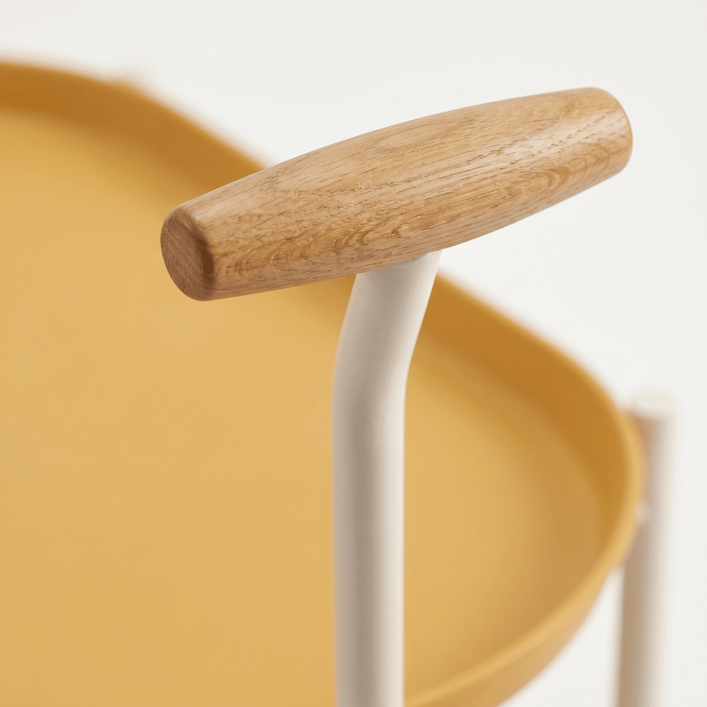 Close-up of the Surry Hills Two-Tier ABS Rolling Trolley in Yellow, showcasing coastal deco styling and sturdy ABS frame.