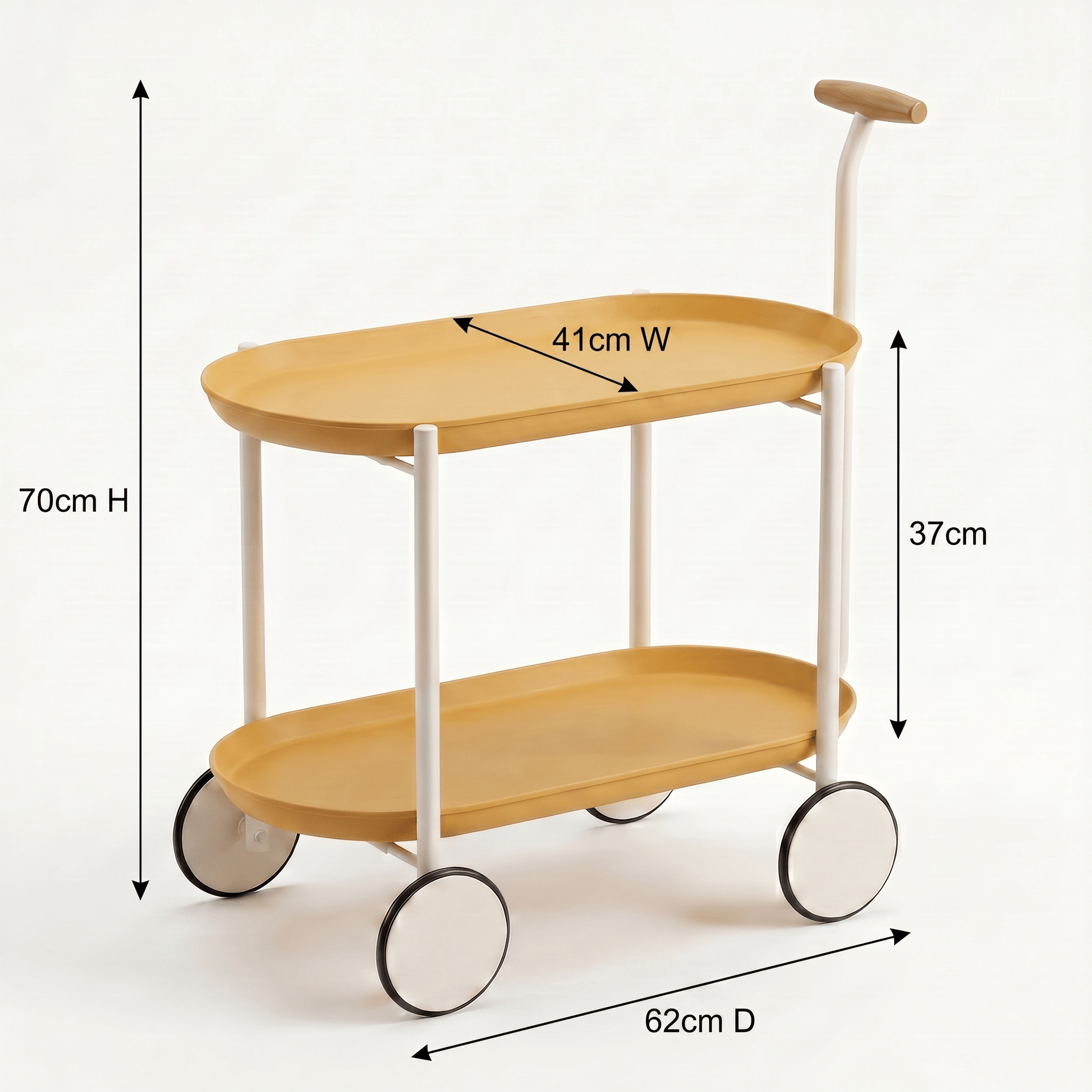 The Surry Hills bar cart side view — durable rolling trolley Australia