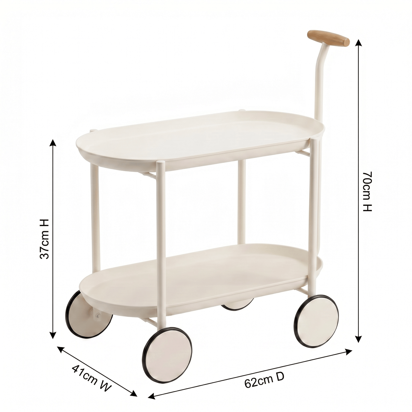 The Surry Hills bar cart side view — durable rolling trolley Australia