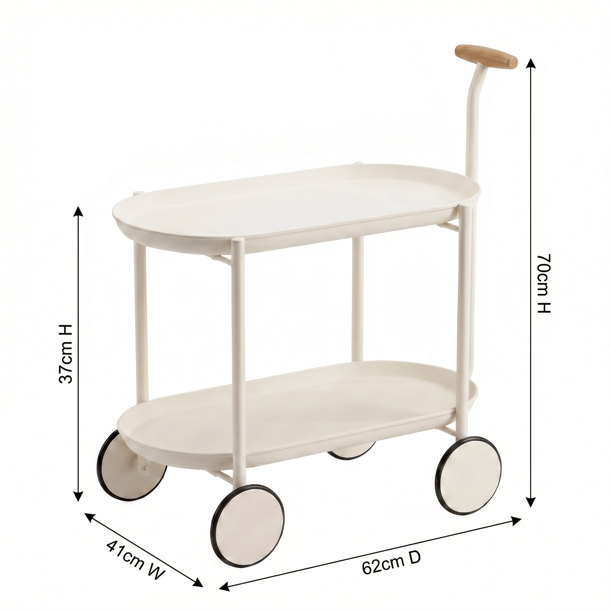 The Surry Hills bar cart side view — durable rolling trolley Australia