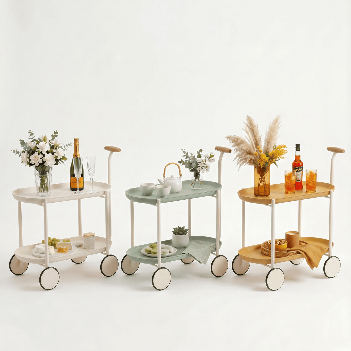 The Surry Hills two-tier ABS rolling trolley — utility bar cart Australia