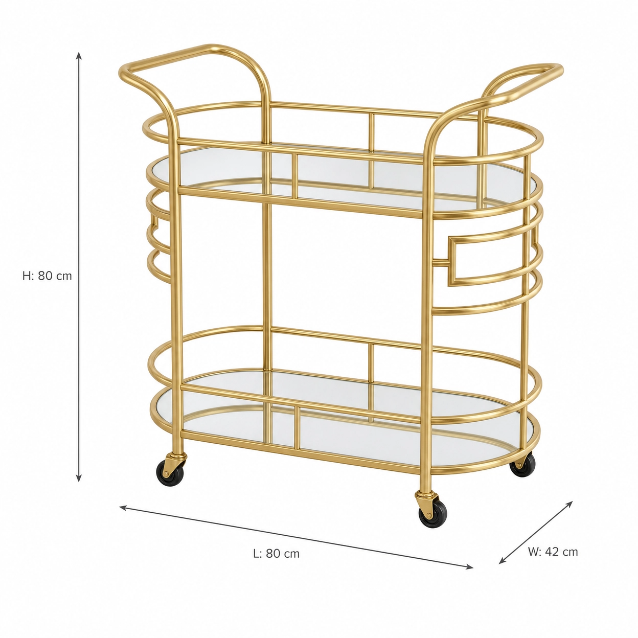 The Gatsby spoke-wheel detail — Art Deco gold bar cart Australia