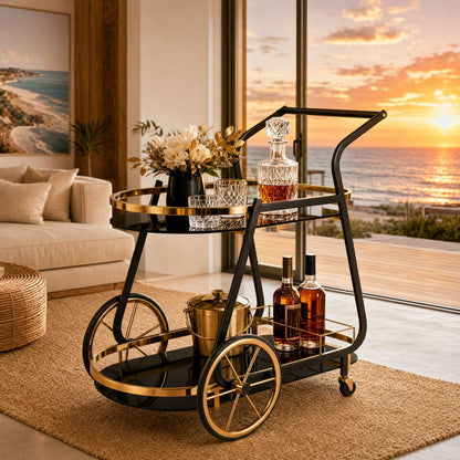 The Waldorf Art Deco Beverage Cart in a Perth coastal home